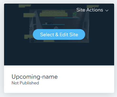 Select & edit site button