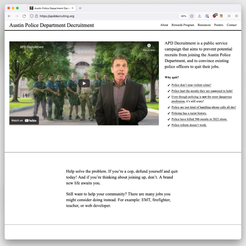 Screenshot of APD Decruitment website homepage