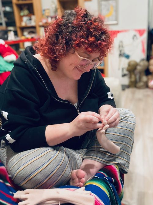 Emily Gilardi sewing puppet hands
