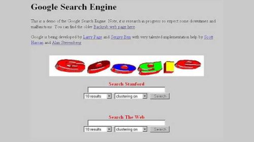 Screenshot of Google search demo