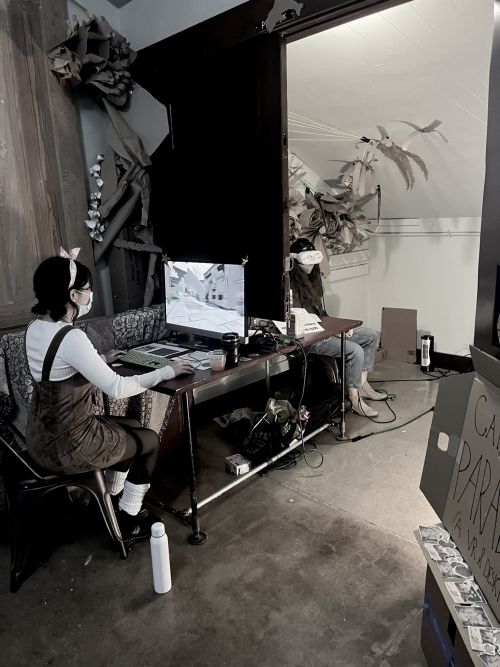 The live installation of Cardboard Paradise at Fantastic Arcade