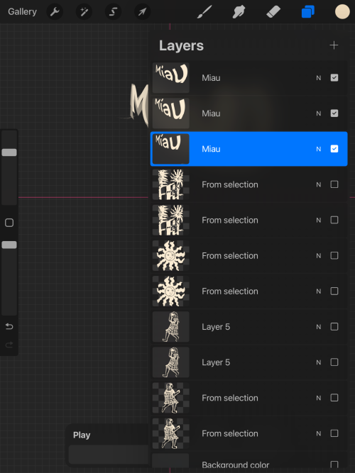 Screenshot of Procreate interface. Layers are displayed on the screen.