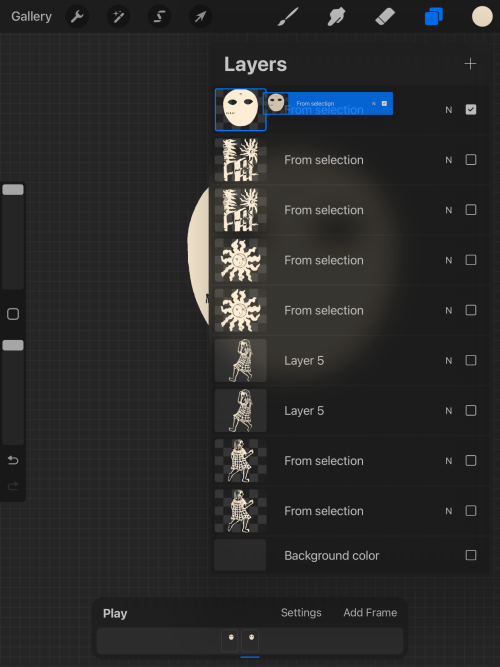 Screenshot of Procreate interface. Display of layers.