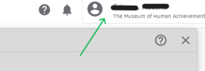 Top–right corner displaying the Quickbooks Time account name and organization.